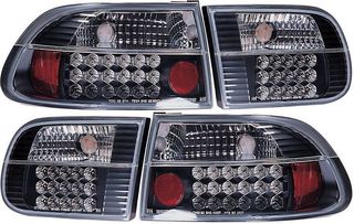 Πίσω φανάρια led για Honda Civic  (1991-1995) 2D / 4D - μαύρα - σετ 2τμχ.
