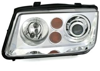 Φανάρια εμπρός Vw Bora angel eyes - χρωμίου , με λάμπες (Η7) - σετ 2τμχ.