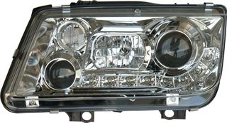 Φανάρια εμπρός Vw Bora - chrome , με λάμπες (Η1) led - σετ 2τμχ.