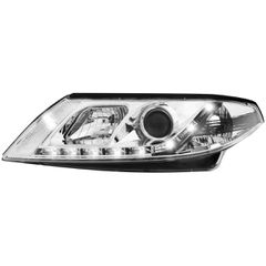 Φανάρια εμπρός Renault Laguna (2001-2005) led - chrome , με λάμπες (Η1) - σετ 2τμχ.