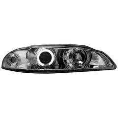 Φανάρια εμπρός Mitsubishi Eclipse (1995-1999) angel eyes - chrome , με λάμπες (Η1) - σετ 2τμχ.