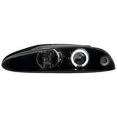 Φανάρια εμπρός Mitsubishi Eclipse (1995-1999) angel eyes - μαύρα , με λάμπες (Η1) - σετ 2τμχ.