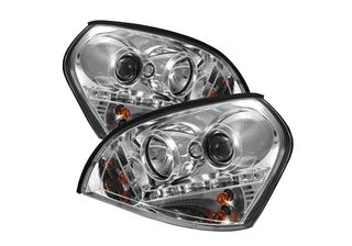 Φανάρια εμπρός led για Hyundai Tucson (2004+) - chrome , με λάμπες (Η1) - σετ 2τμχ.