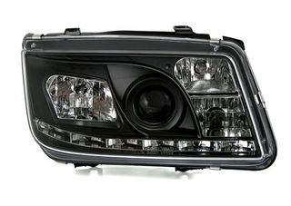 Φανάρια εμπρός Vw Bora - black , με λάμπες (Η1) led - σετ 2τμχ.