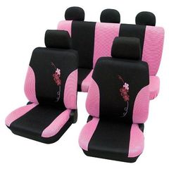 Κάλυμμα καθισμάτων Petex "Flower" - ροζ χρώμα  17 τμχ. - πολυεστέρα