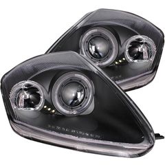 Φανάρια εμπρός Mitsubishi Eclipse (2000-2005) angel eyes - μαύρα , με λάμπες (Η1) - σετ 2τμχ.