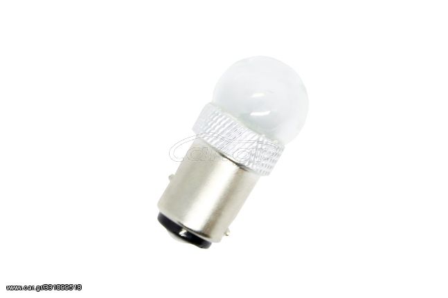 Led λάμπα  BA15S me 5W CREE led σε γυάλινο κάλυκα μονού φωτισμού λευκή - 1τμχ.