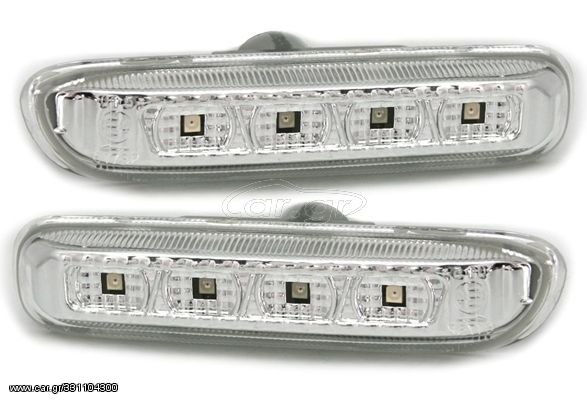 Led φλας για BMW E46 sedan / coupe   (1998-2001) / E46 Compact - χρωμίου - σετ 2τμχ.