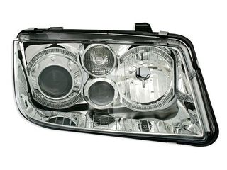 Φανάρια εμπρός Vw Bora angel eyes - chrome , χωρίς λάμπες (Η7) - σετ 2τμχ.