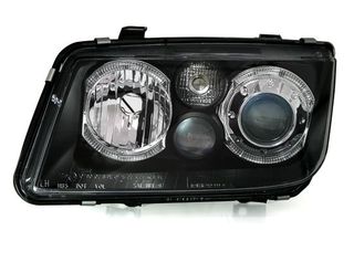 Φανάρια εμπρός Vw Bora angel eyes - μαύρα , χωρίς λάμπες (Η7) - σετ 2τμχ.