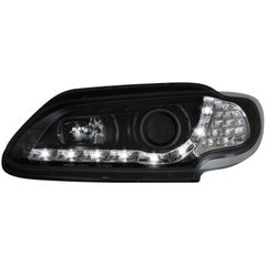 Φανάρια εμπρός Renault Megane 3 πορτο (1996-1999) led - μαύρα , με λάμπες (Η1) - σετ 2τμχ.