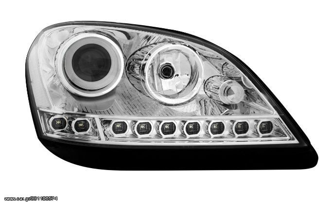 Φανάρια εμπρός led για Mercedes ML W164 (2005-2008) , χωρίς λάμπες (Η7) - σετ 2τμχ.