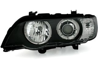 Φανάρια εμπρός angel eyes για BMW X5 E53 (1999-2003) - μαύρα , χωρίς λάμπες (Η7) - σετ 2τμχ.