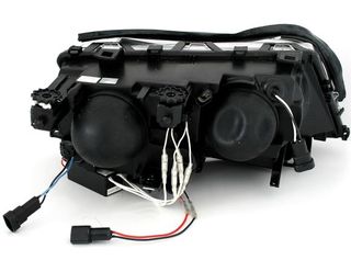 Φανάρια εμπρός BMW E46 sedan (2001-2005) angel eyes - μαύρα με CCFL , χωρίς λάμπες (Η7) - σετ 2τμχ.-thumb-2