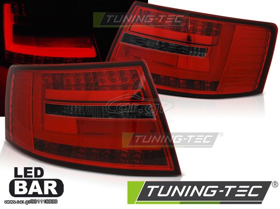 Πίσω φανάρια  led Κόκκινο SMOKE για AUDI A6 C6 SEDAN 04.04-08 6-PIN