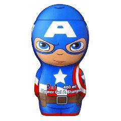 Air-Val International Marvel Captain America 2 in1 Shower Gel & Shampoo 400ml Vegan