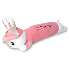 VIP Baby Dolls Stuffed Bunny Long Pillow, Λούτρινο Λαγουδάκι Μαξιλάρι Ροζ 110cm