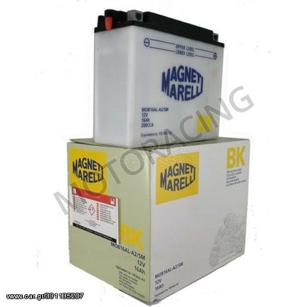 ΜΠΑΤΑΡΙΑ ΜΗΧΑΝΗΣ MAGNETI MARELLI  12V 16Ah MOB16AL-A2 ΜΕ ΥΓΡΑ