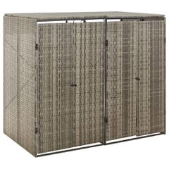 Πλαίσιο για Κάδο Απορρ. με Ρόδες Γκρι 140x80x117 εκ Συνθ. Ρατάν 319865