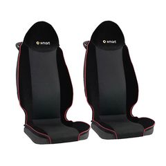 Πλατοκαθίσματα Μπροστινών Καθισμάτων Smart ΤechLine Ύφασμα Τρυπητό / Βελούδο Μαύρο Με Κόκκινο Ρέλι Για Smart 450/451/452 2 Τεμάχια