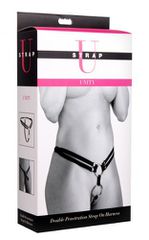 Διπλό στραπον Unity Double Penetration Strap On Harness - Μαύρο-thumb-1