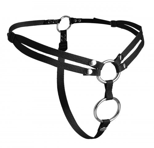 Διπλό στραπον Unity Double Penetration Strap On Harness - Μαύρο