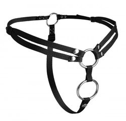 Διπλό στραπον Unity Double Penetration Strap On Harness - Μαύρο