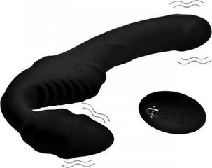 Pro Rider - Vibrating Silicone Strapless Strap-On with Remote Control-thumb-1