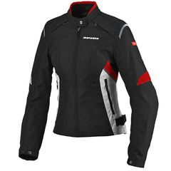 Spidi Μπουφάν Μηχανής Flash Γυναικείο Χειμερινό μαύρο-κόκκινο-γκρι 