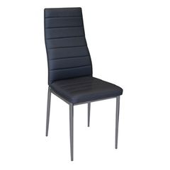 JETTA Καρέκλα, Μέταλλο Βαφή Γκρι, Pvc Μαύρο ( Συσκ.6 )