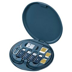 Mini Κασετίνα Αντάπτορες USB Type-C, Θήκη Nano Sim & Stand Κινητού - Remax RC-190 Μπλε