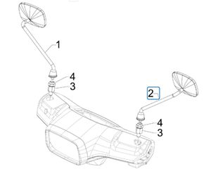 Καθρέφτης Αριστερός Vespa S 125 4T 2V E3 2007-2008 ZAPM44302 CM178901