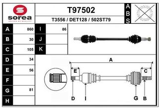 NTY DRIVESHAFT OPEL ANTARA 4WD 06-, CHEVROLET CAPTIVA 4WD 06- /TYLNA,PRAWA/