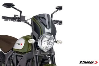 Παρμπρίζ PUIG 7652F RETROVISION DARK SMOKE 310X310MM DUCATI SCRAMBLER15-17