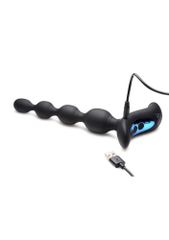Vibrating & E-Stim Silicone Anal Beads w/ Remote Control-thumb-1