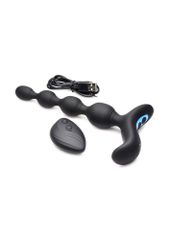 Vibrating & E-Stim Silicone Anal Beads w/ Remote Control