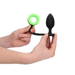 Ouch! Butt Plug with Cock Ring - Glow in the Dark-thumb-3