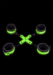 Ouch! Hand & Ankle Cuffs with Hogtie - Glow in the Dark
