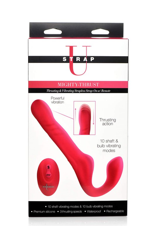 Mighty-Thrust Thrusting & Vibrating Strapless Strap-On with Remote