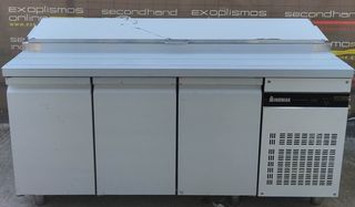 Ψυγείο Πάγκος Σαλατών Συντήρηση Με Καπάκι Inox 10 Θέσεις 1/4Gn 1792x700x1019mm INOMAK - Καινούργιο.