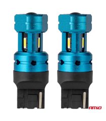 Amio - Λάμπες LED CANBUS T20 7440 W21W 4SMD 1860 Λευκή 6000K – 12/24V - 2 Τεμ. (04254/AM)-thumb-1