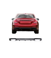 Diffuser Πίσω Προφυλακτήρα Για Mercedes-Benz E-Class W213 16-19 Με Amg Προφυλακτήρα Μαύρο/Χρώμιο