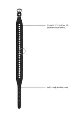 Ouch! Diamond Studded Collar With Leash - Black-thumb-2