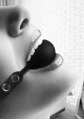 Silicone Ball Gag - with Adjustable Bonded Leather Straps-thumb-1