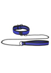 Neoprene Collar with Leash Blue-thumb-4