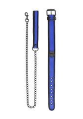 Neoprene Collar with Leash Blue-thumb-1