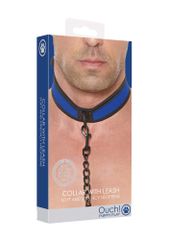 Neoprene Collar with Leash Blue-thumb-5