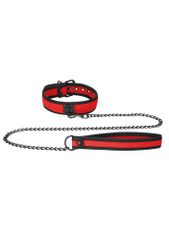 Neoprene Collar With Leash Red-thumb-2