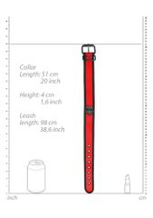 Neoprene Collar With Leash Red-thumb-3