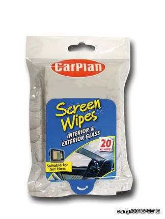 CarPlan ΠΑΝΑΚΙΑ ΤΖΑΜΙΩΝ/ΟΘΟΝΩΝ ΠΑΚΕΤΟ 20ΤΕΜ CARPLAN SCREEN WIPES | Pancarshop